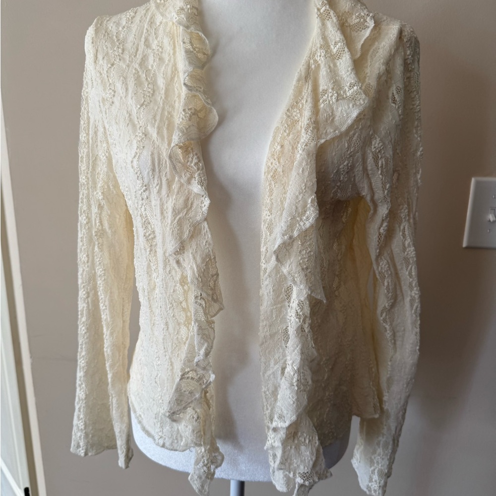 White lace cardigan women’s size medium